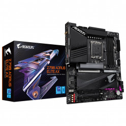 GIGABYTE Z790 AORUS ELITE AX, Socket 1700, Intel® Z790 (14/13/12th Gen CPU), 19Phases, CPU graphics, HDMI, DP, Dual 4xDDR5-7600, 3xPCIe X16 5.0, 6xSATA3, RAID, 4xM.2 4.0, Realtek 7.1/SPDIF, 2.5GbE LAN, WiFi6E / BT5.3, 1xUSB-C 3.2Gen2x2 , 3xUSB 3.2Gen2(2A+